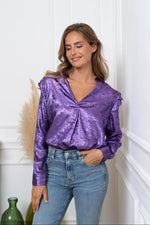 Satin purple blouse 