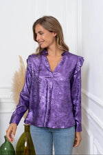 Satin purple blouse 