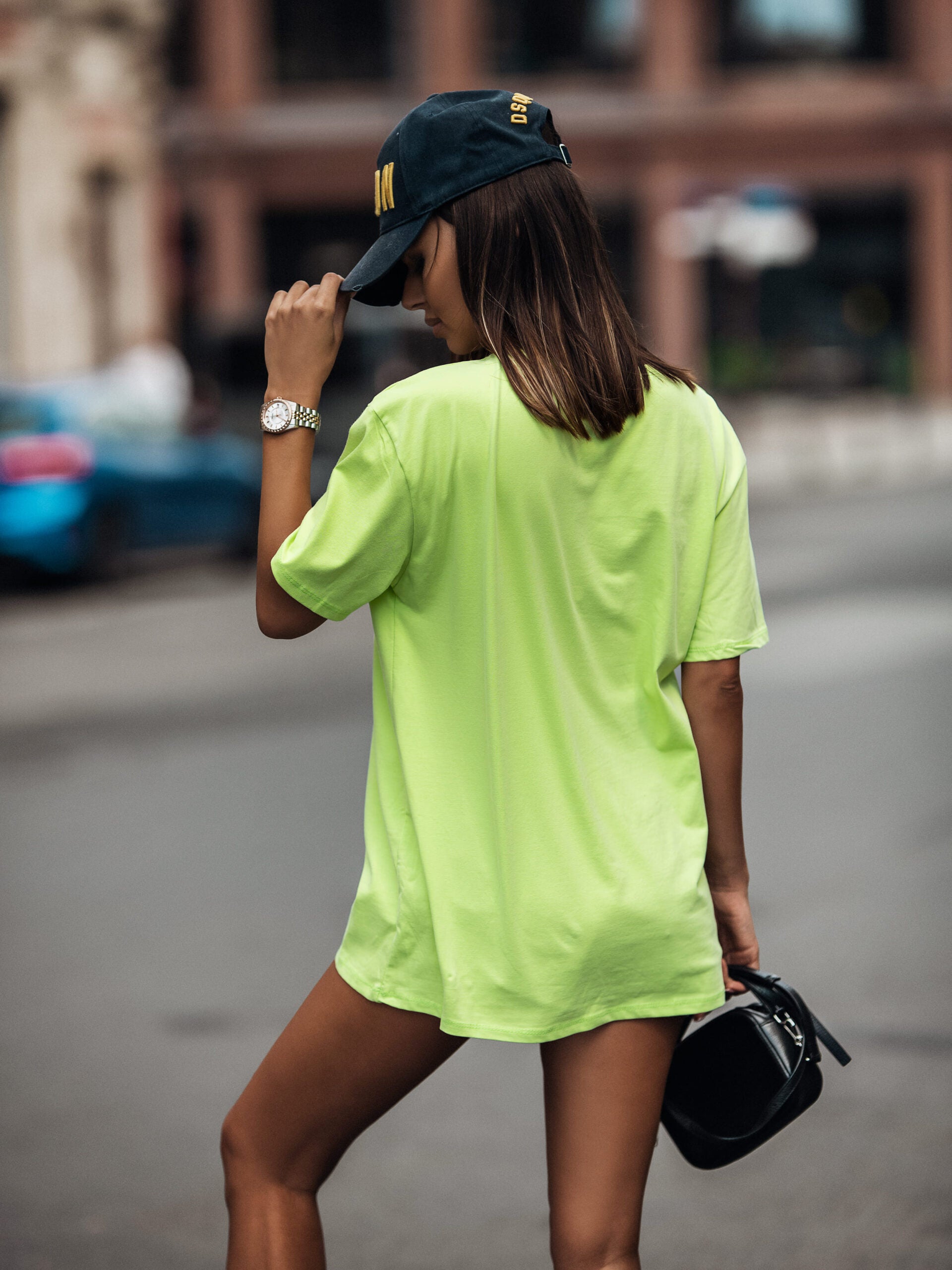 Los Angeles print t-shirt in lime green color – Jïx-Collection