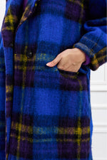 Oversized checked wool coat